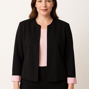 VTG T&Company Open front Black Blazer, Size 12